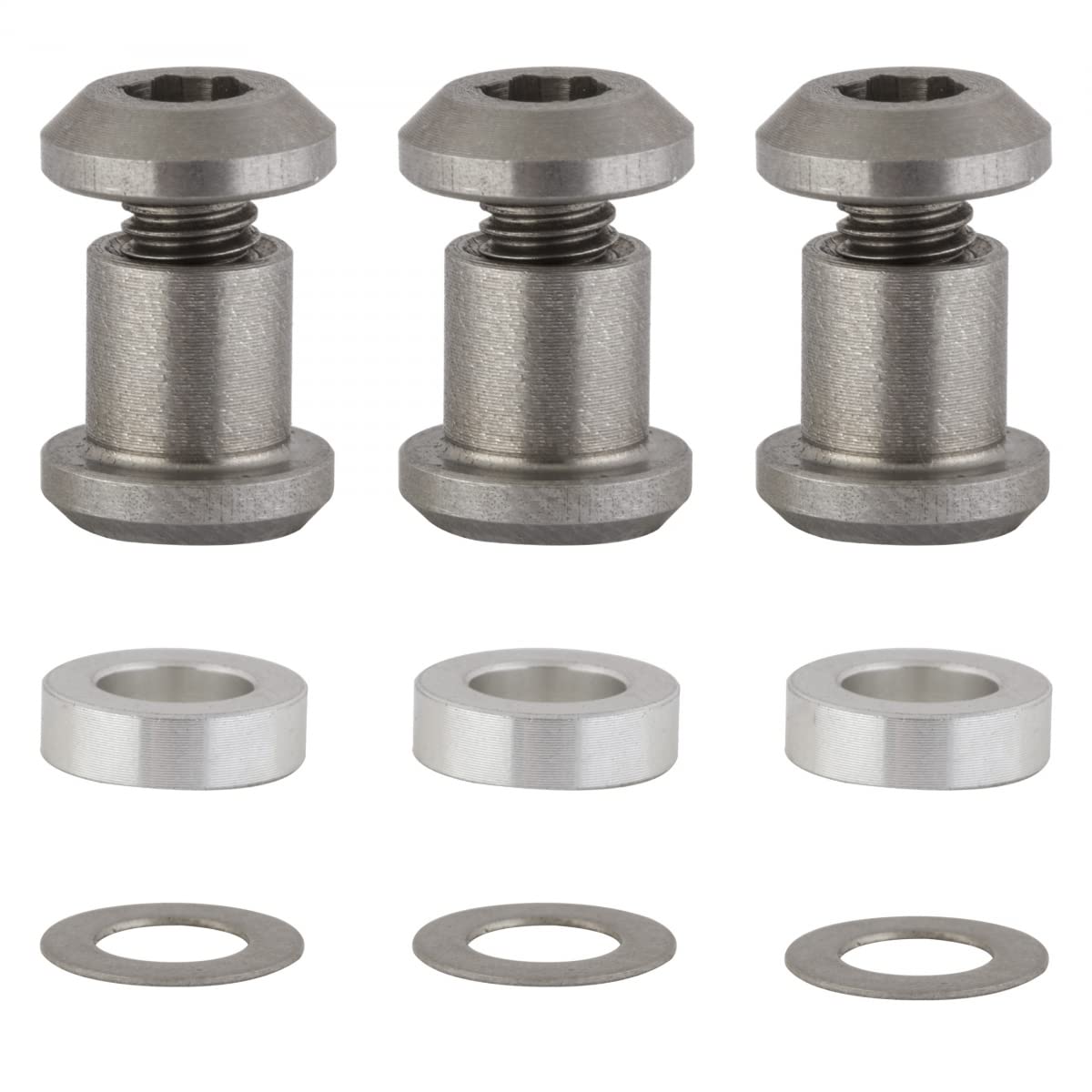 SUNXCD Chainring Bolt Set 3B Double Silver - SXCRSP
