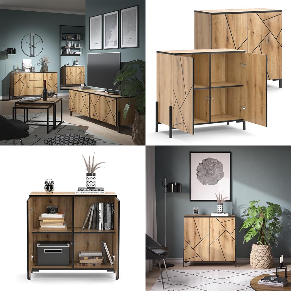 Vicco Aparador Hatto, Roble, 84 x 80.1 cm | apto para colocar y guardar en el dormitorio