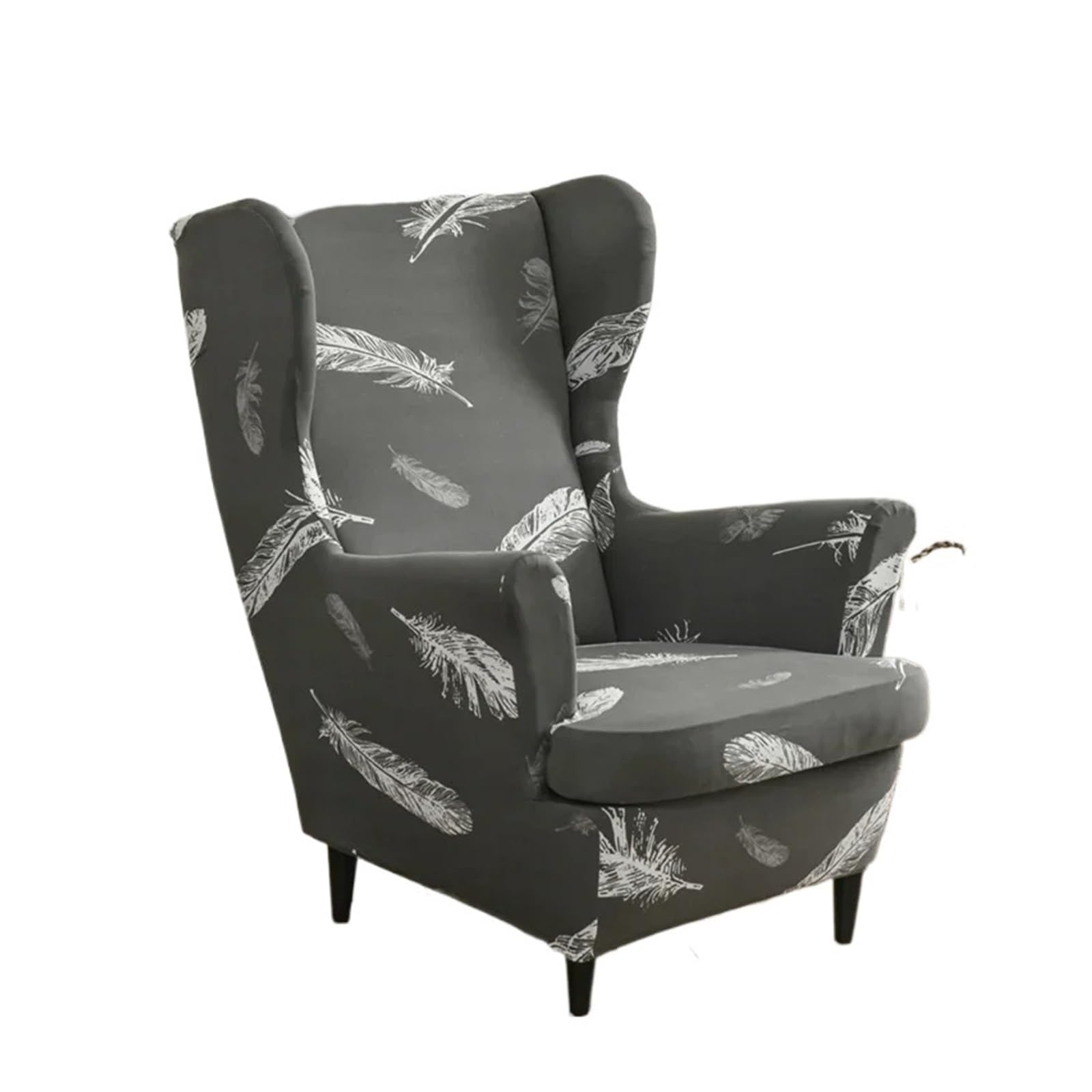 GCYEIDMA Wing Chair Slipcover Floral Printed Wing Chair Cover Stretch Armchair Covers Removable Relax Sofa Slipcovers with Seat Cushion(A12 Wingchair Cover)