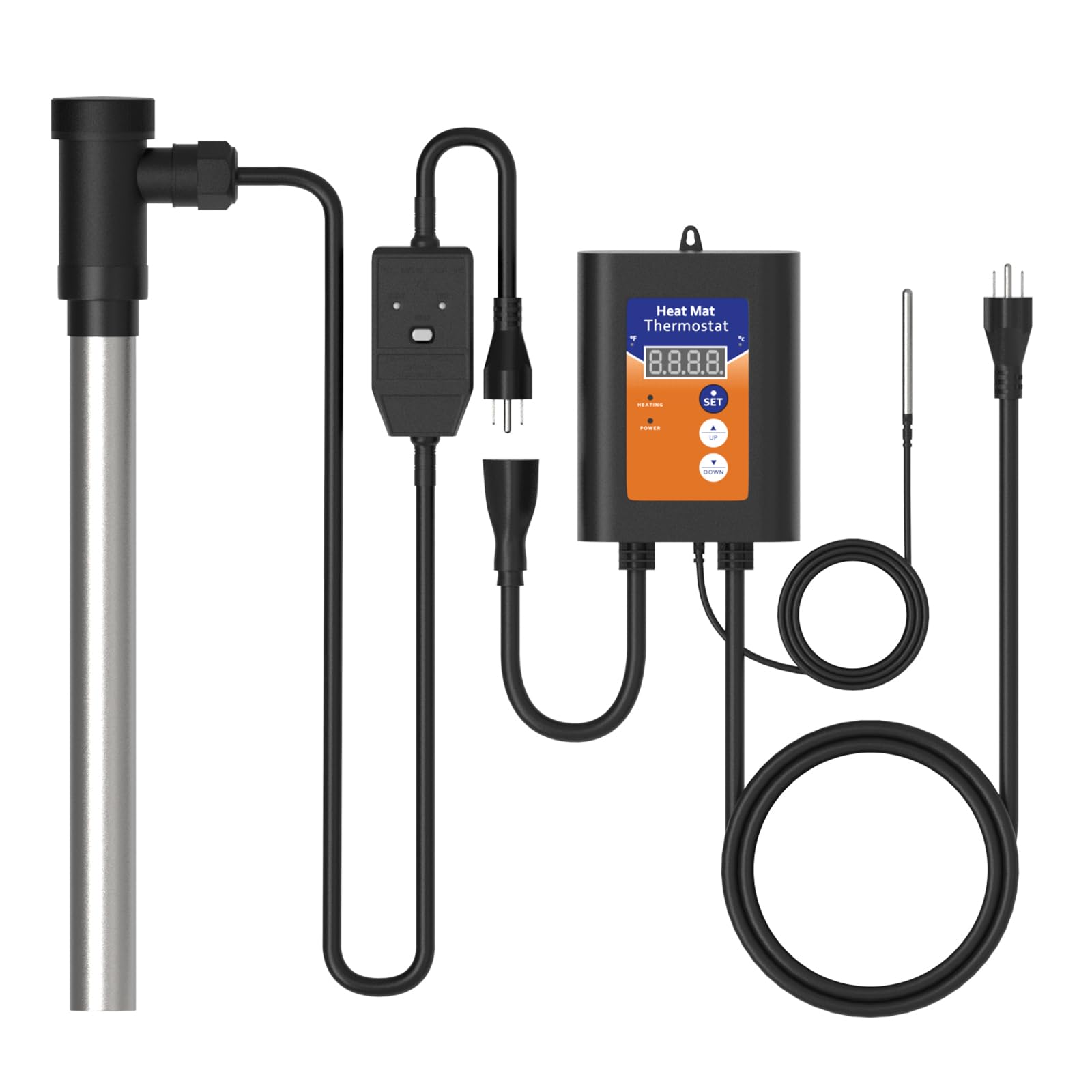 1500W Titanium Fully Submersible, Electric Immersion Hot Tub Thermostat Water Heater with Electrical Leakage Protection, Anti-Corrosion Sensor, for Pool, Bathtub, Baptistry, Most of Liquid