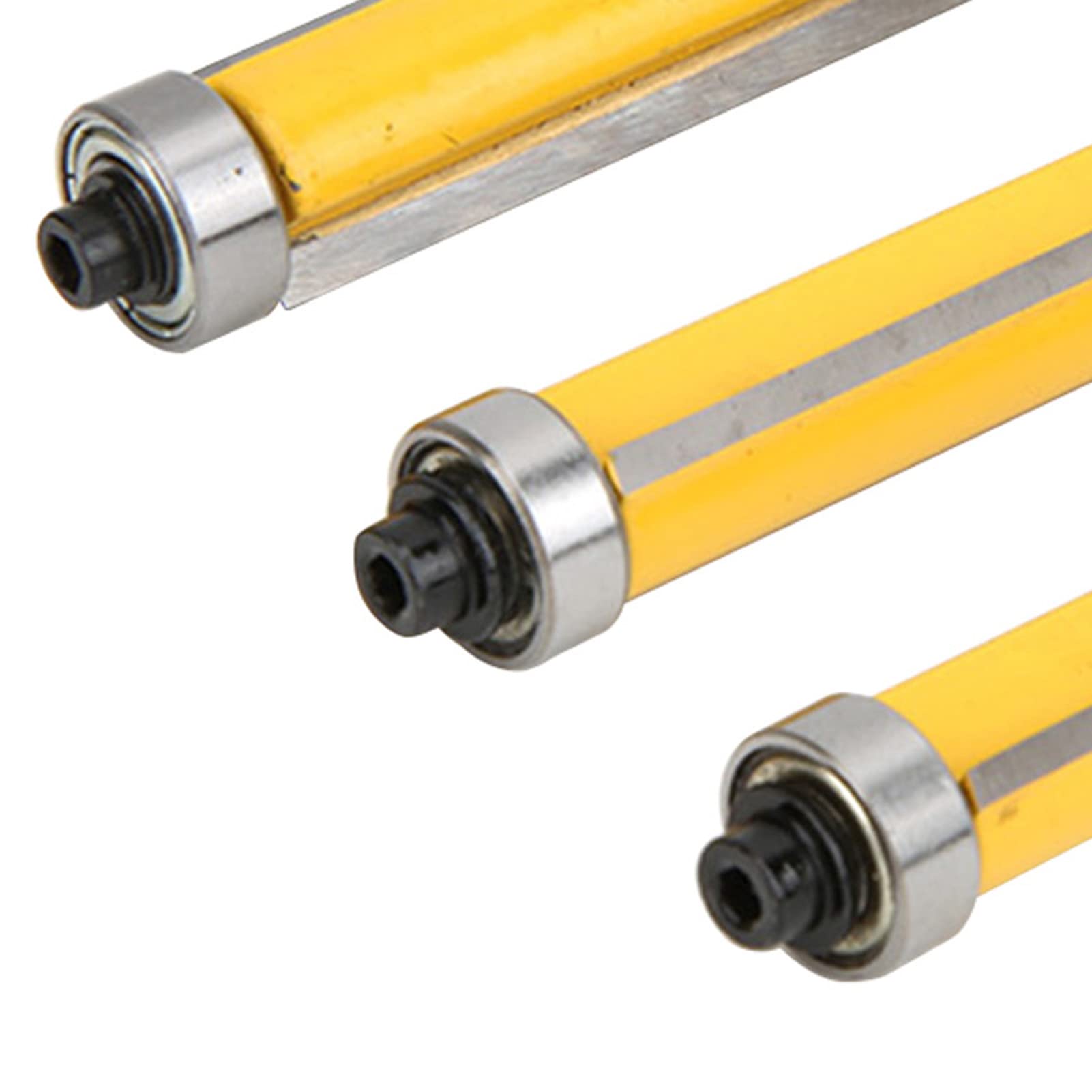 3 sztuki - Zestaw frezów do obróbki drewna z trzpieniem i łożyskiem 8 mm - Frez do przycinania ze stopu podstawowego YG8 do modelowania linii drewna - Korpus ze stali węglowej 45
