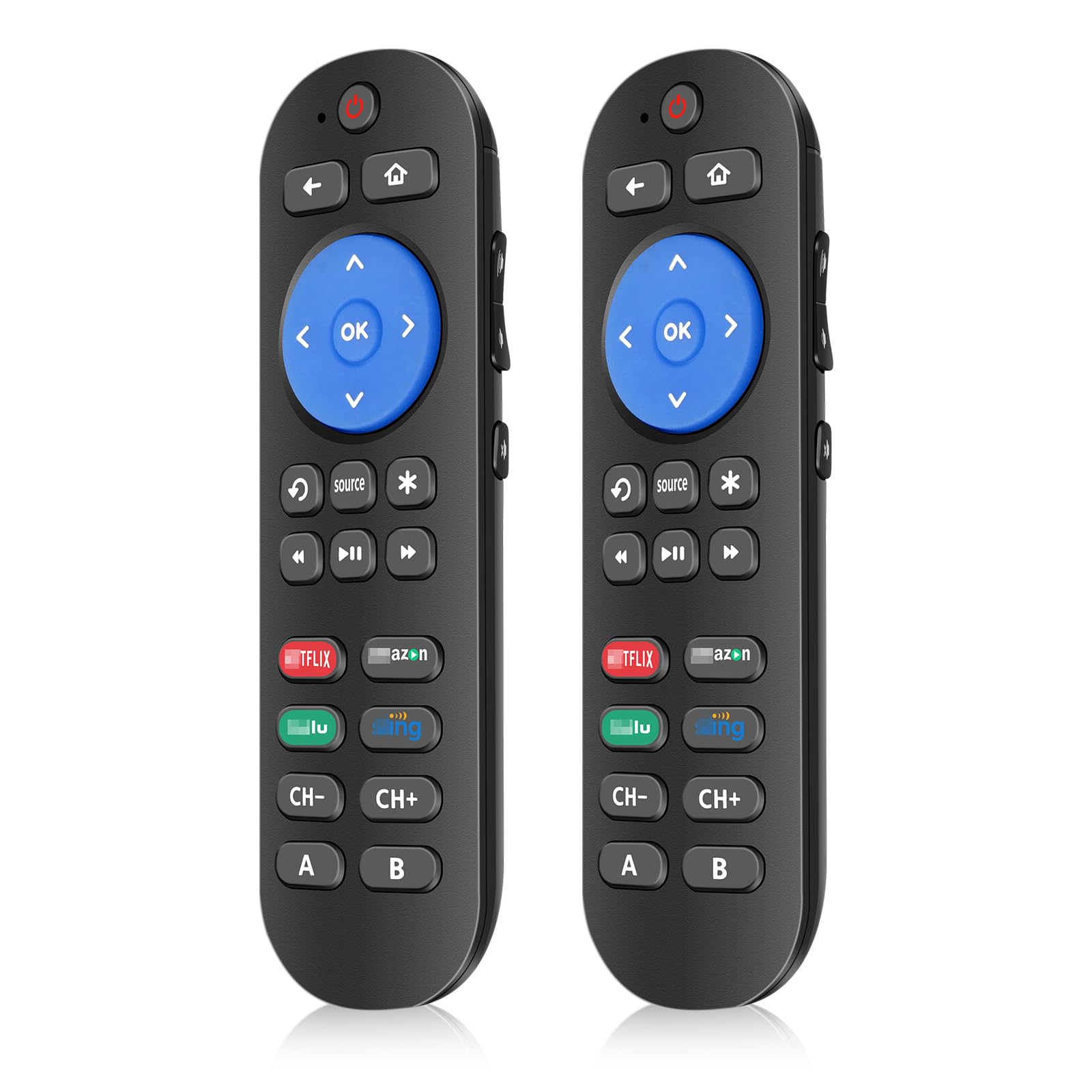 Photo 1 of 2 Pc Programmed Replacement Remote for Roku with Volume Key - All in One Remotes Control for Roku Express 4K+, Premiere/+, Ultra, 1 2 3 4, and Vizio TV Extra with 9 Learning Keys (Not for Stick)