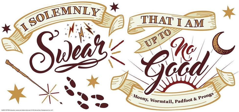 RoomMates RMK3607GM Harry Potter Marauder's Map Quote Peel And Stick Giant Wall Decals,Multicolor