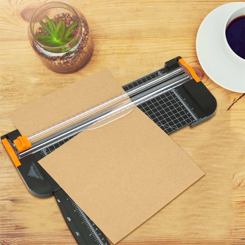 Nożyce do papieru, Wytrzymała niszczarka do papieru A4, przenośna, do papieru ozdobnego, kart, zdjęć, 12,2 cala, czarna