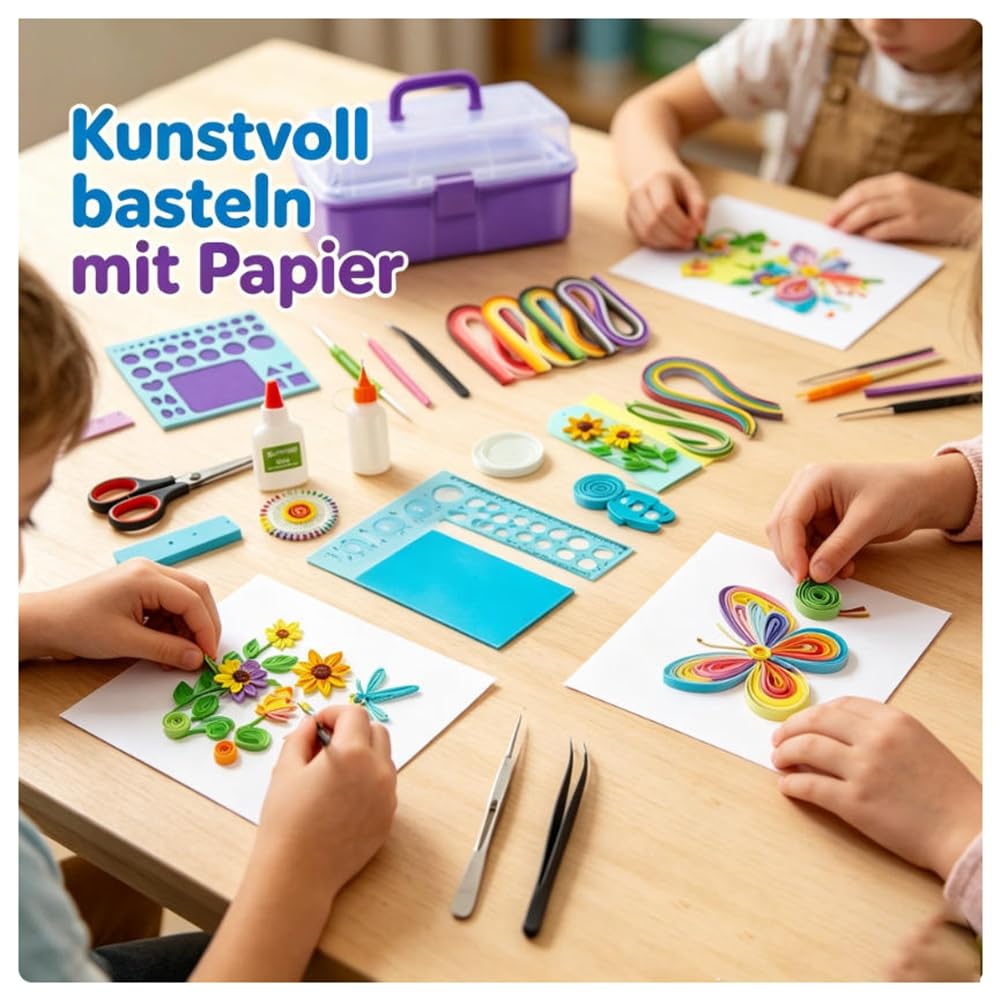 Kit de quilling à faire soi-même avec bandes et outils, accessoires de