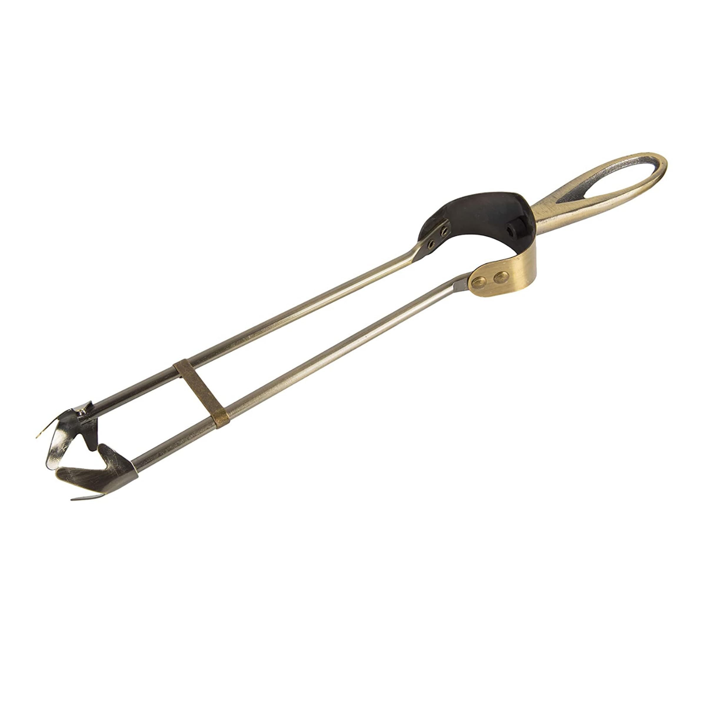HUW - Kaminbesteck 5-teiliges Kamin-Set in Gold - 5 Stück: Stand - Bürsten - Poker - Schultern - Greifer - 21x19x61cm - Kaminwerkzeuge Sets - Kaminzubehör - Werkzeugset - Ständer - Feuerzange - Indoor