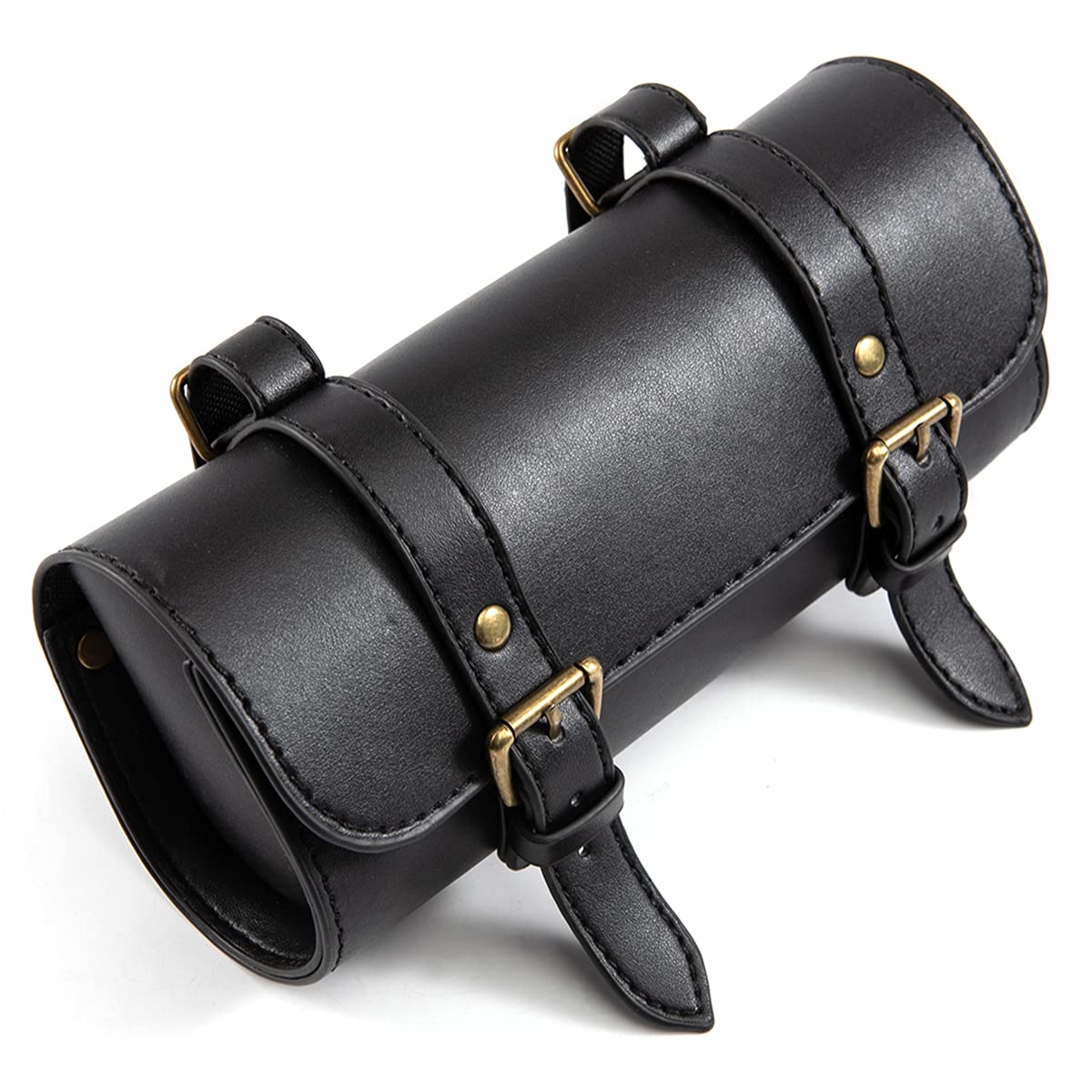 Motorrad Satteltasche Mini Motorradgabel Lenker Pu Leder Werkzeug Aufbewahrungstasche (A)