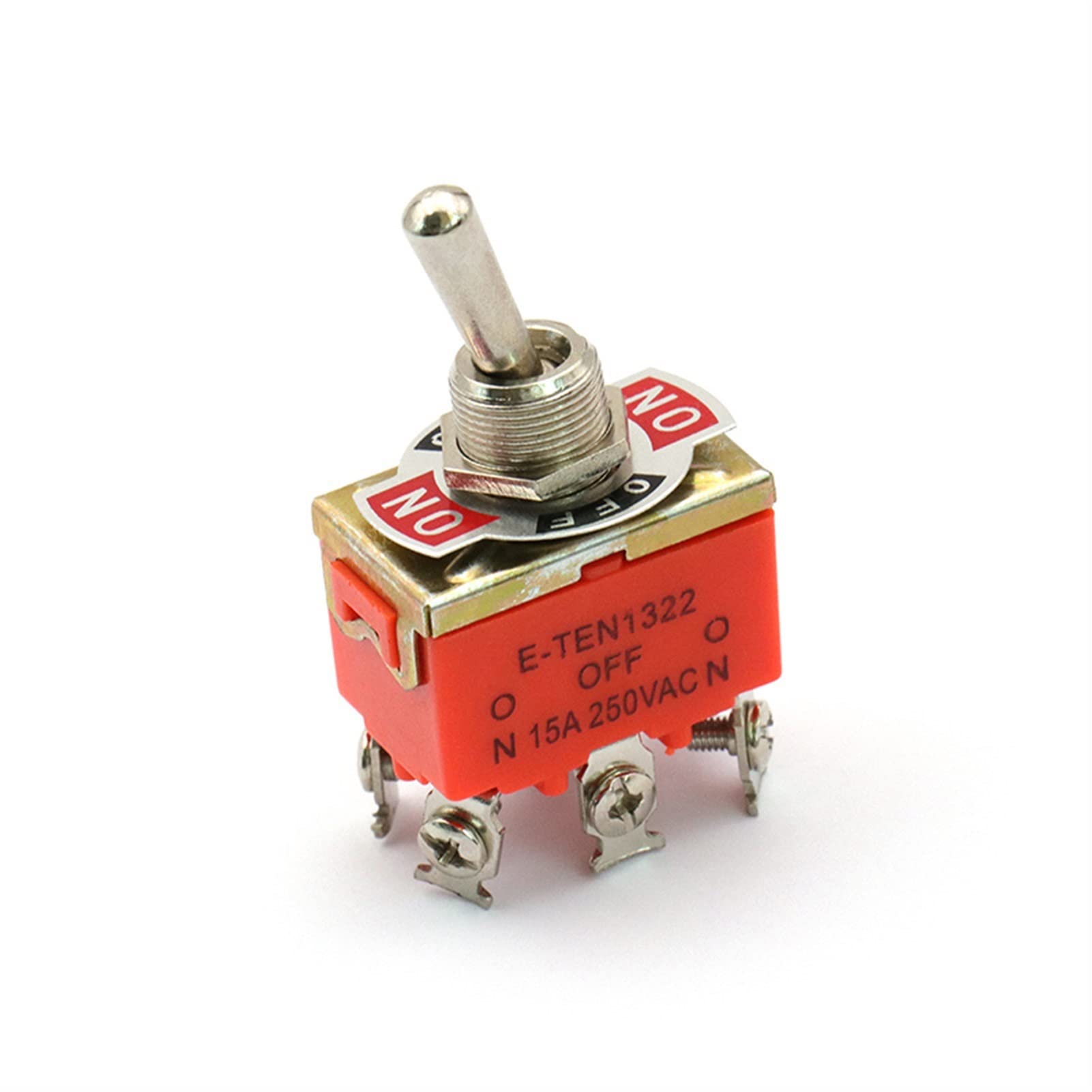 NFRFK 5Pcs E-TEN1322 15A/250V 6 pin Waterproof Switch Cap On-Off-On Miniature Toggle Switches