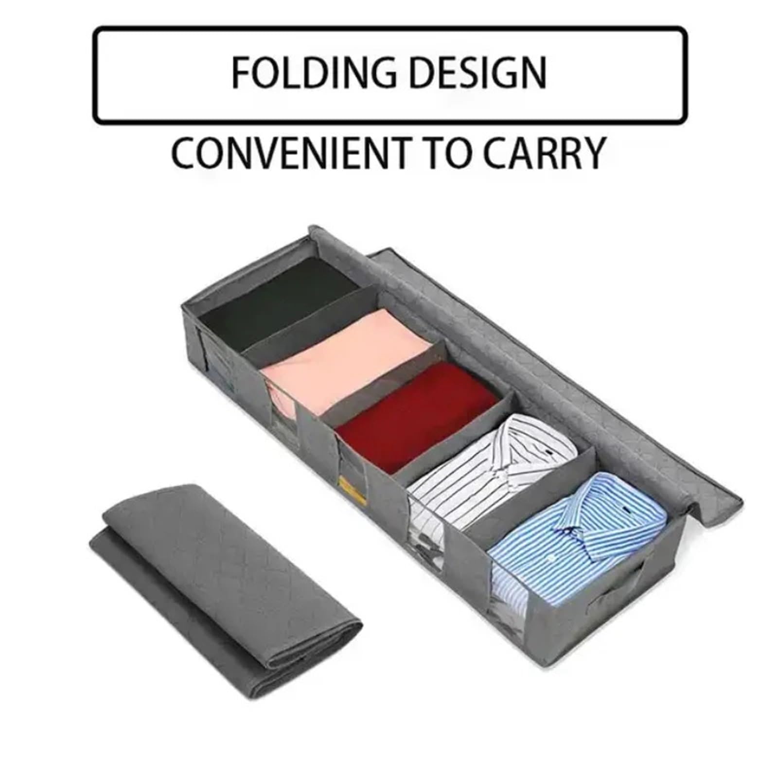 Organizzatore Di Scarpe Sotto Il Letto 2 pezzi sotto il letto scatola portascarpe scatole portaoggetti divise borse portaoggetti pieghevoli for organizzazione sottoletto Per Risparmiare Spazio(Blue)