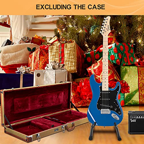 Image of GLARRY Full Size Electric Guitar for Music Lover Beginner with 20W Amp and Accessories Pack Guitar Bag (BLUE, 39 inch Right Handed)
