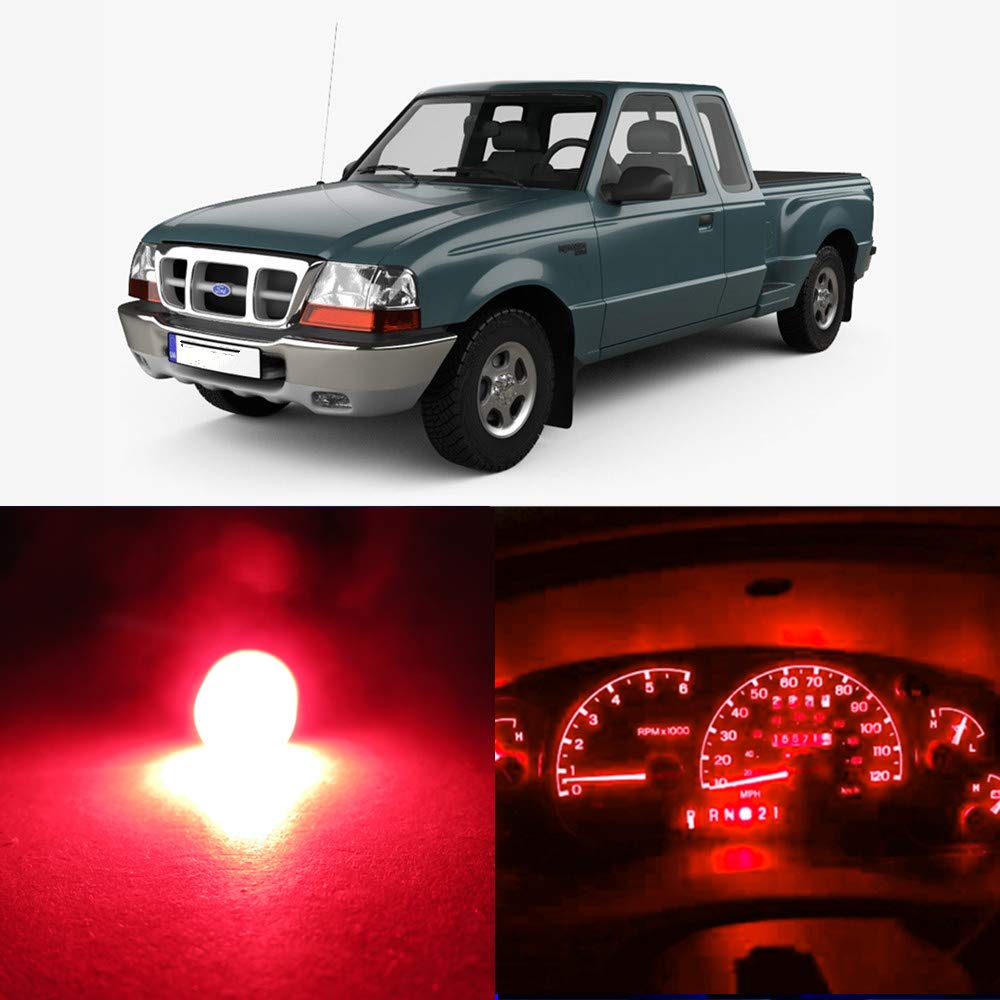 WLJH Red LED Instrument Cluster Bulb Kit for Ford Ranger 1995-2003