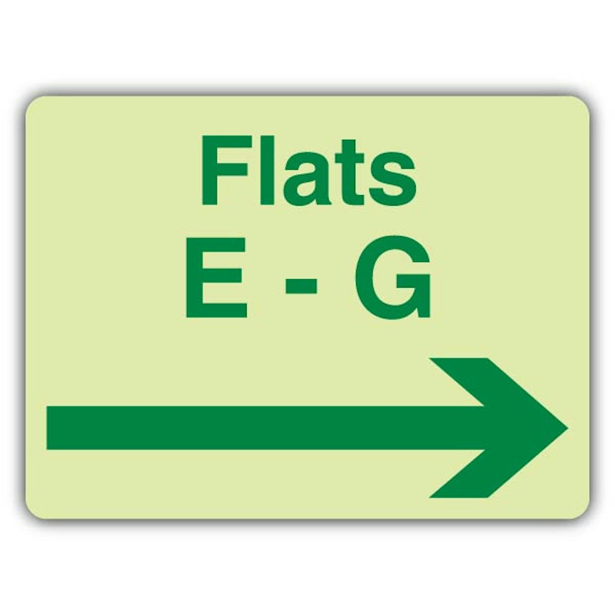 V Safety Flats E to G – Freccia destra – 600 x 450 mm – Triple Glow rigido