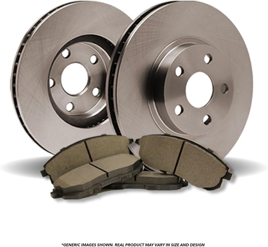 (Front Brake Kit)(HD SPEC)(LongLive-Series) 2 Disc Brake Rotors & 4 Semi-Met Pads (Fits: (5lug)