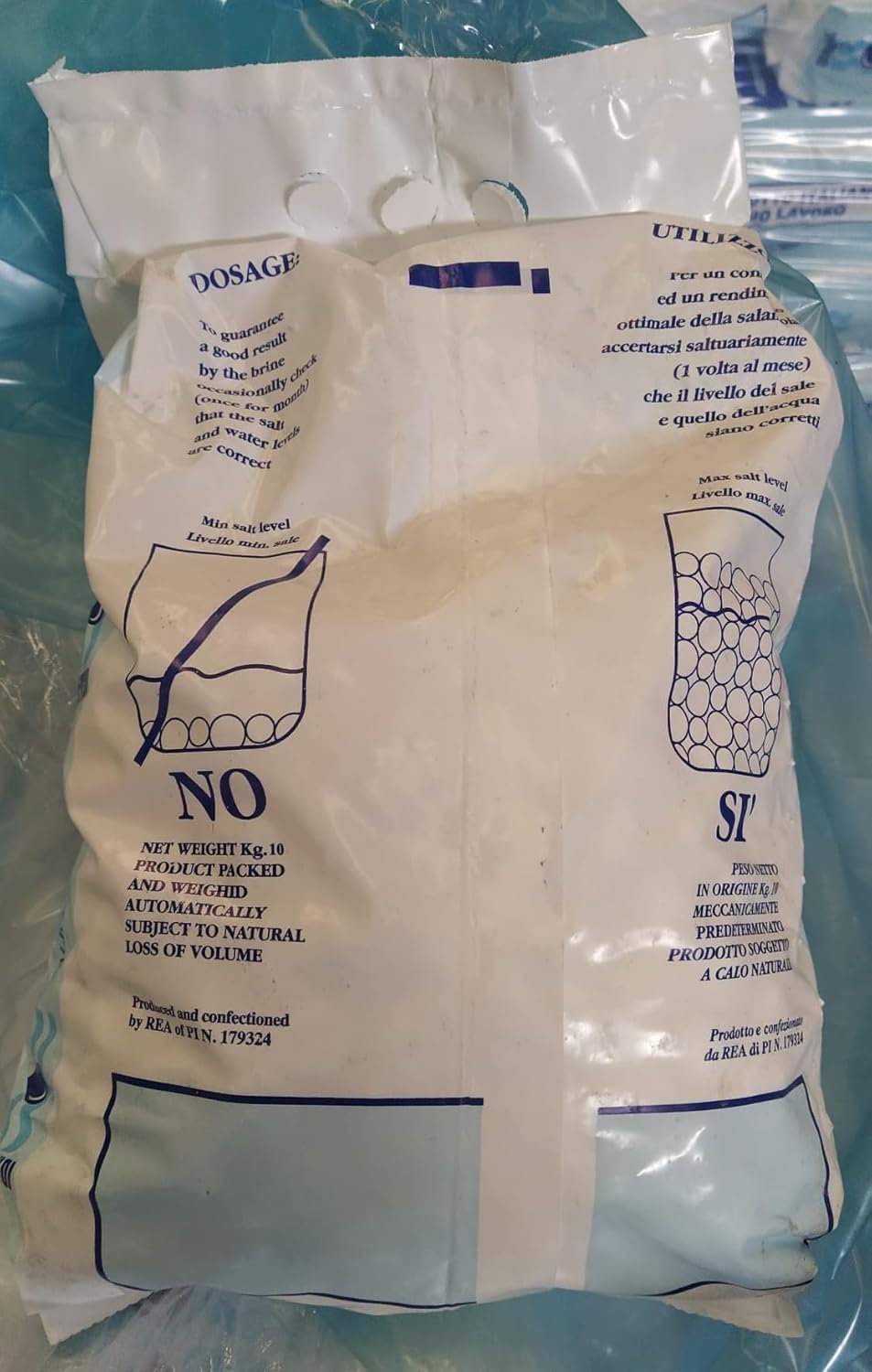 6 sacchi Sale alimentare in pastiglie IDROSAL 10 KG per addolcitori depuratori