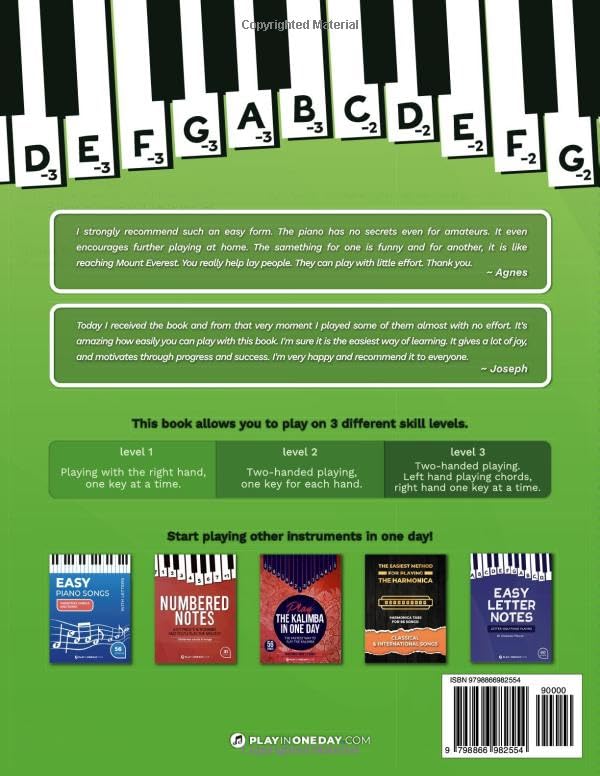 Vista 2 de Easy Letter Notes. Simple Songs & Videos for Children & Beginners Letter-only piano playing.