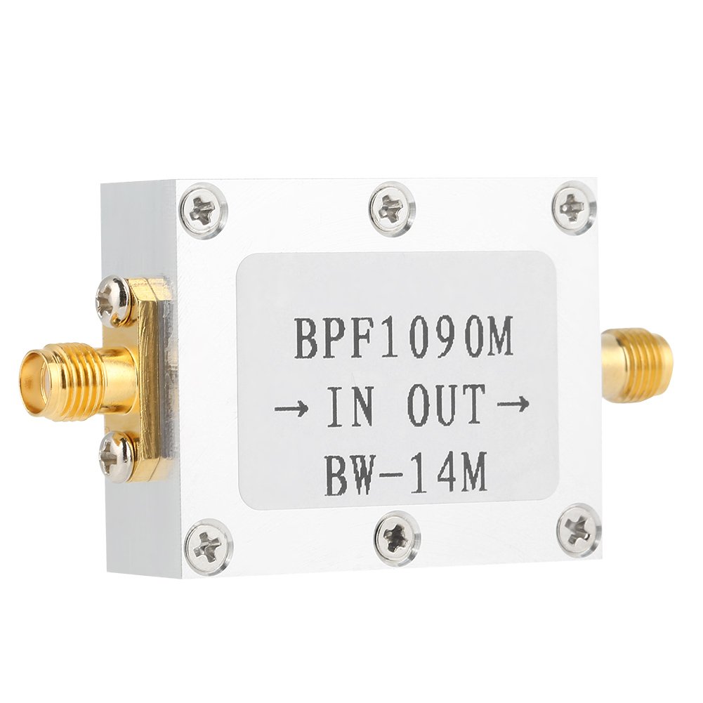 1090 MHz Bandpass-SMA-Filter, 1 Stück 1090 MHz ADS-B Luftfahrt-Bandbreite 14 MHz SMA-Schnittstellen-Bandpassfilter.