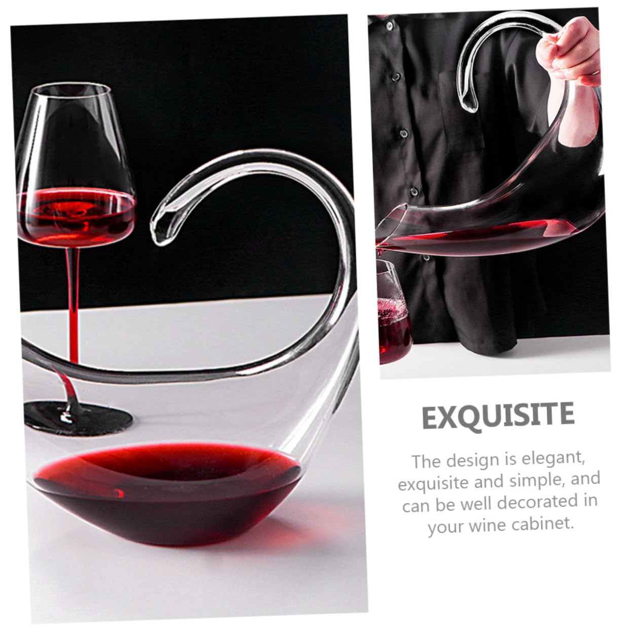 SOLUSTRE Capacity Glass Wine Decanter Elegant Pitcher for Home Entertaining Simple Design Easy Pouring Hand Washable for Wine Serving
