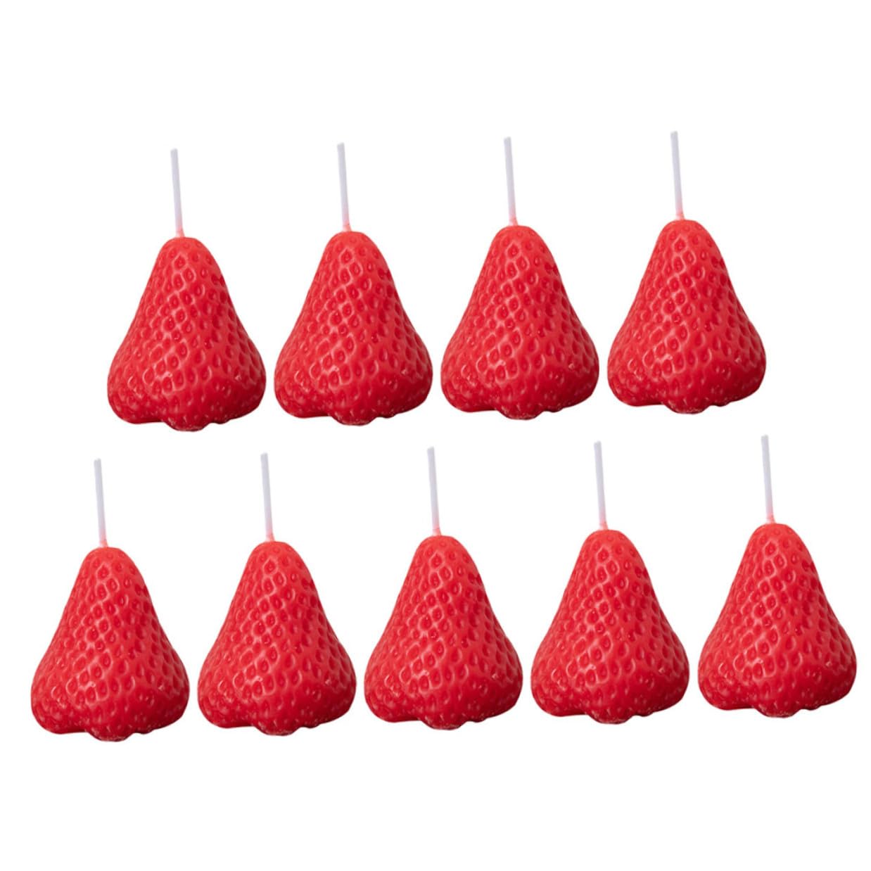 Tofficu Candele Profumate in Paraffina Rosse a Forma di Fragola Set 9 Pezzi e Accogliente per Decorazione per Feste e Occasioni Speciali