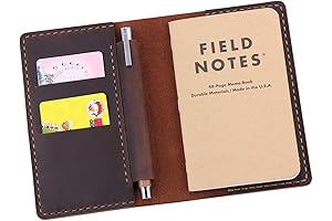 Durable and Sophisticated Leather Field Notes Wallet with Pen Holder