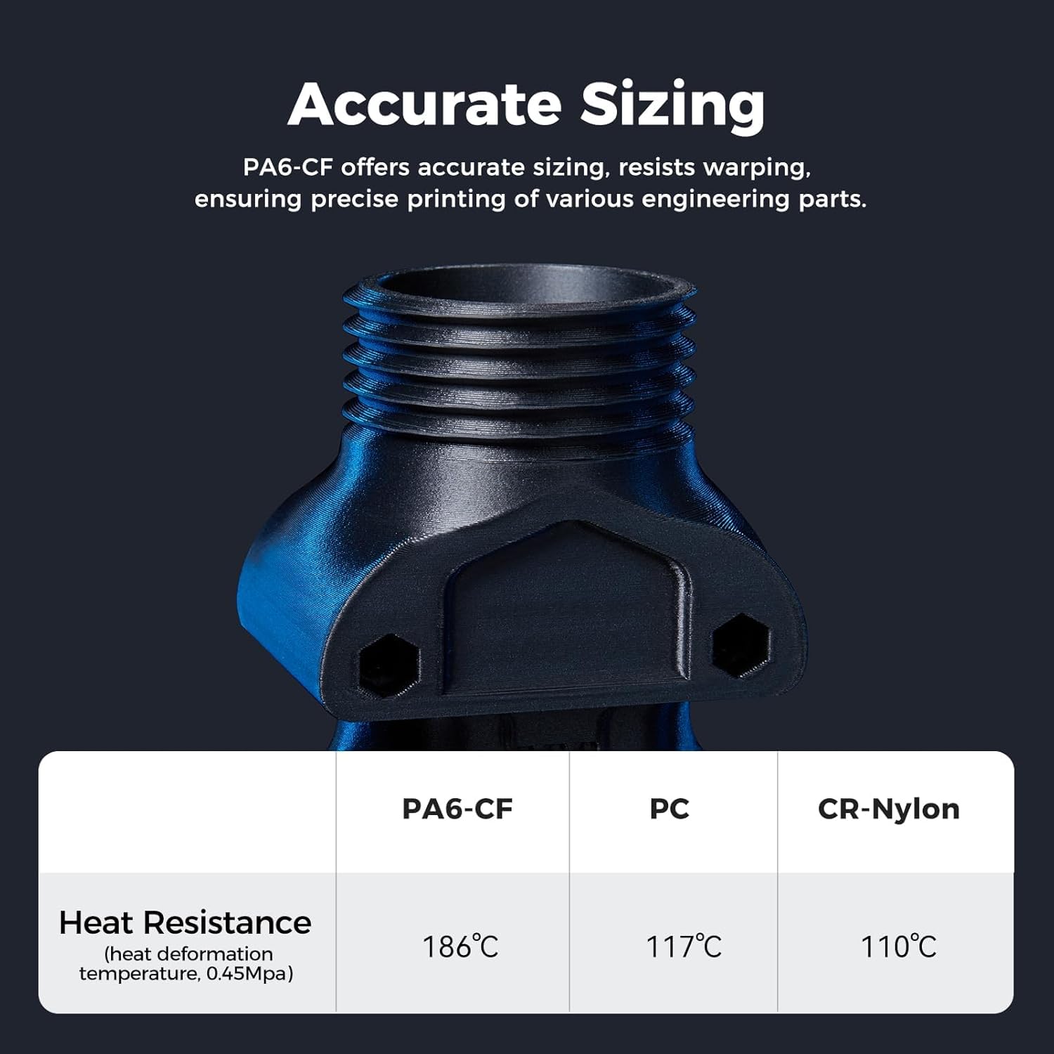 Creality Hyper PA6-CF filament 1,75 mm do drukarki 3D, włókno węglowe, 1 kg, fioletowy Hyper PA6-CF Black