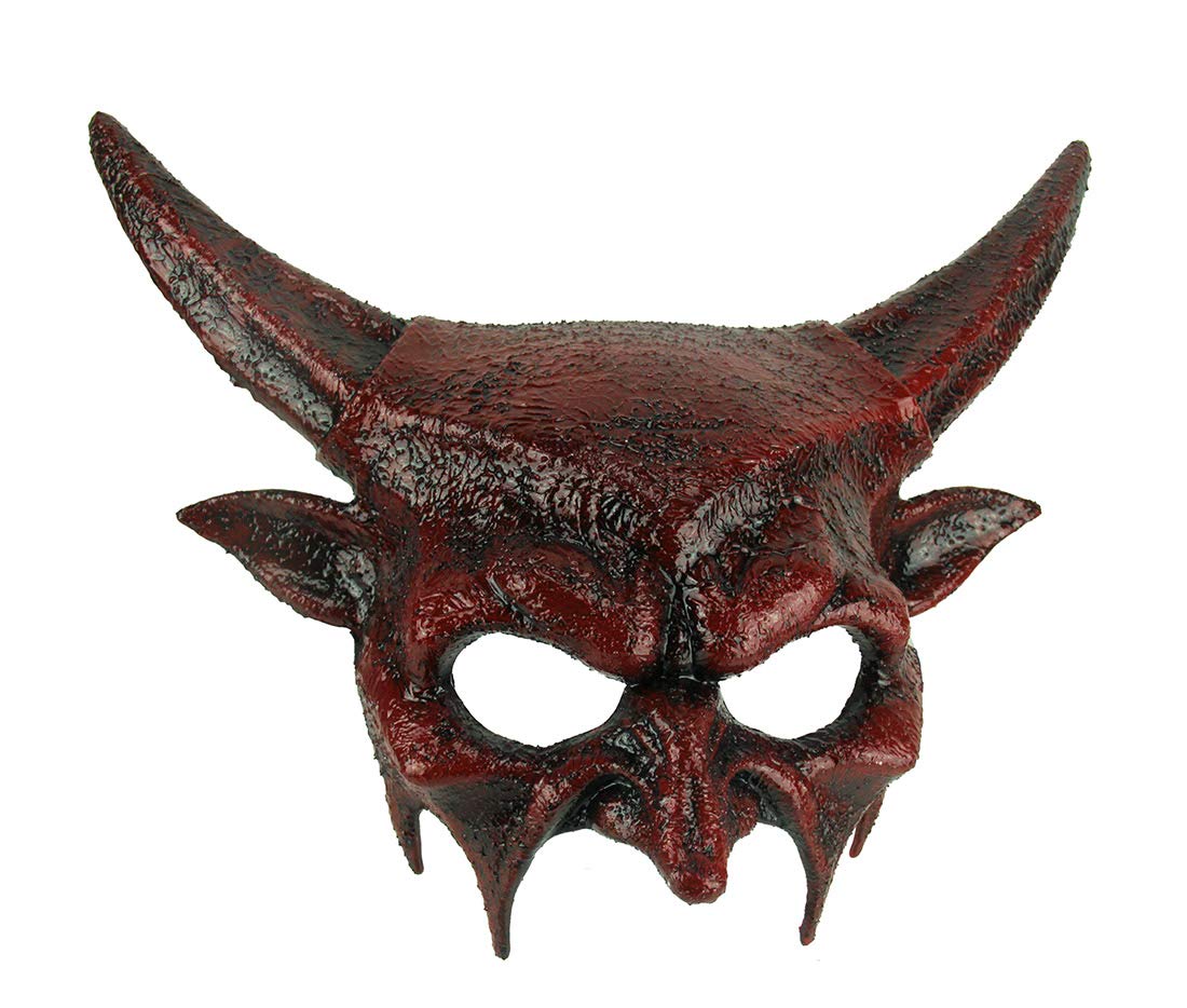 Things2Die4 Dark Demon Adult Halloween Red Horned Devil Mask