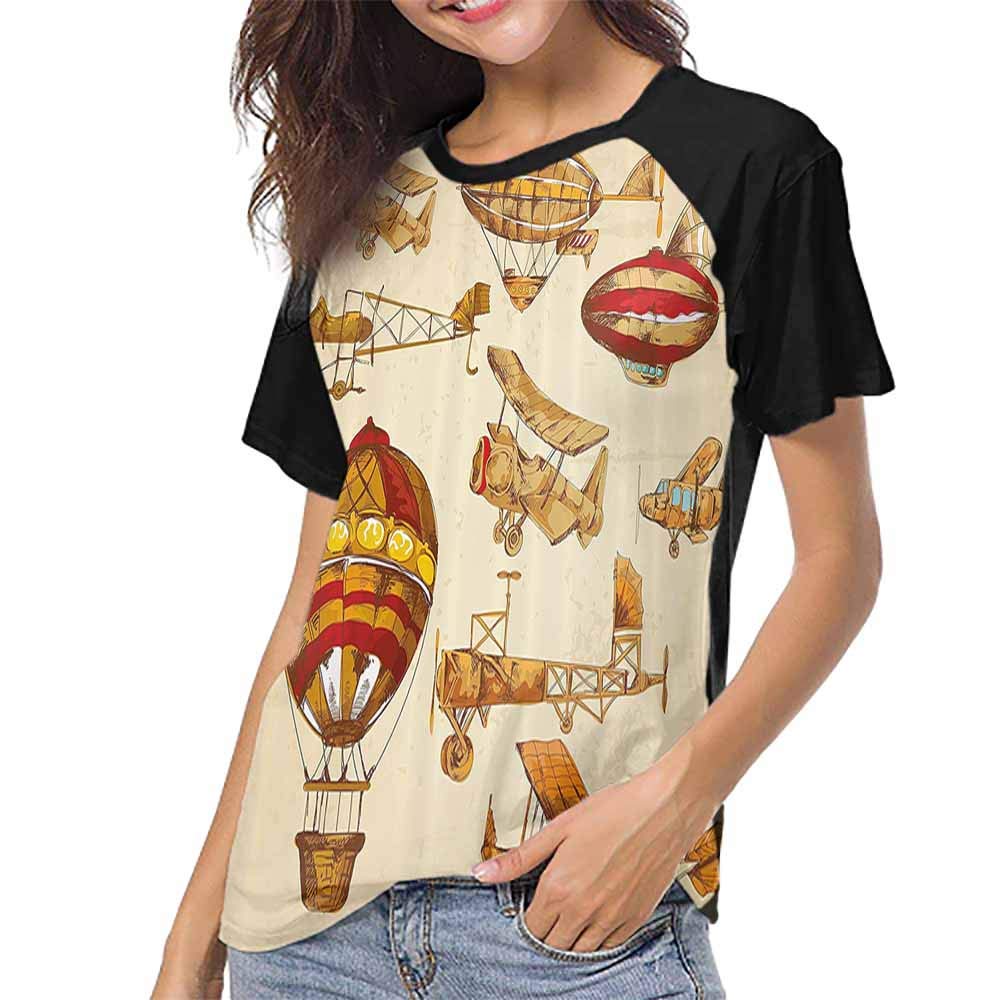 Tops O Neck T Shirts,Artsy Bathroom,Bright Sky with Clouds,Blue White Multicolored S-XXL Baseball Women Short Shirts
