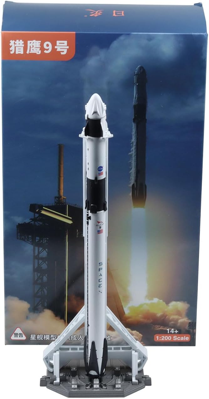 SpaceX Falcon 9 1/200 Diecast Rocket Model First -Stage Booster Rocket Recovery Models Set for Desktop Ornaments