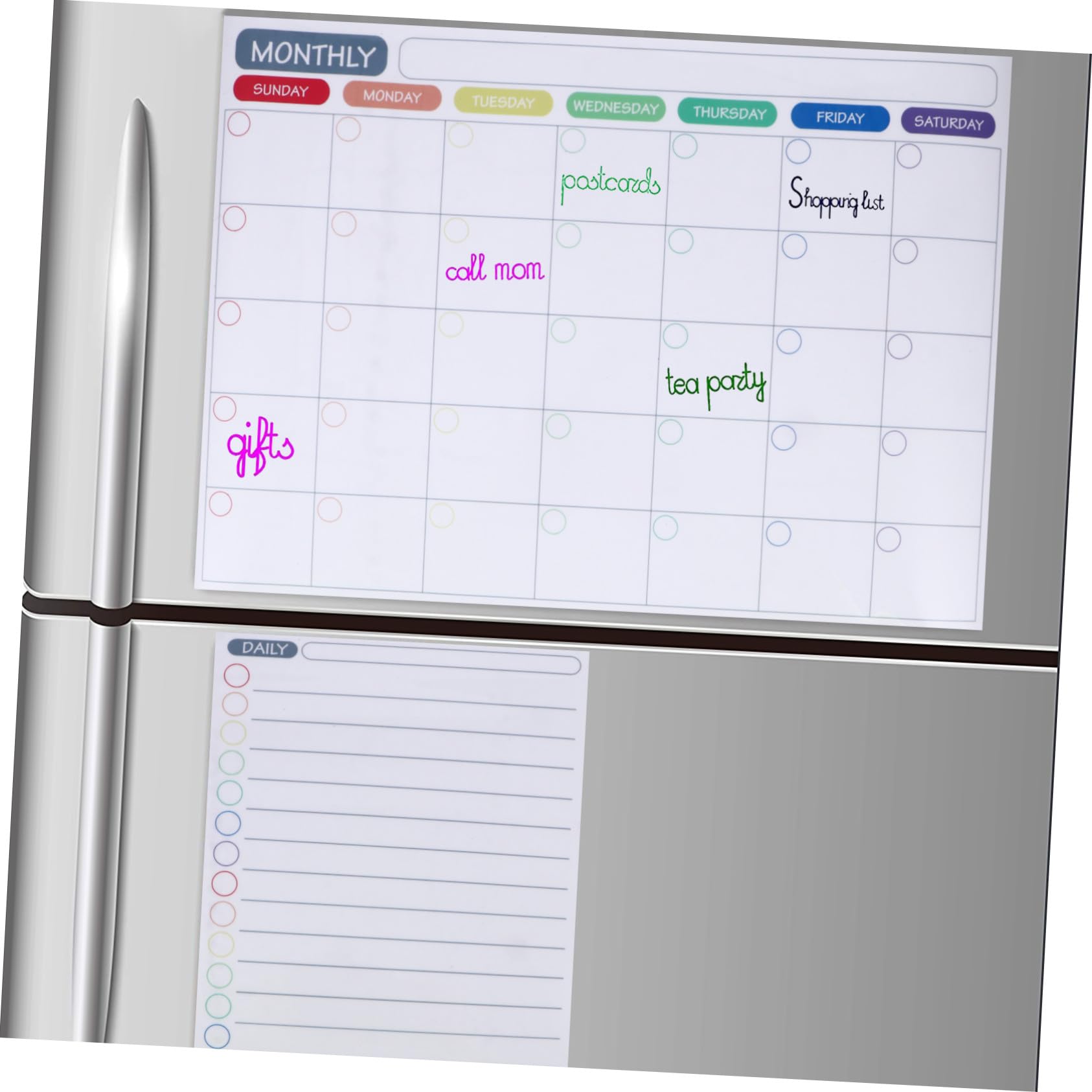 SOLUSTRE 12stücke Teiliges Magnetisches Kühlschrankkalender Abwischbarer Planer Für Wochen Und Monatsübersicht Magnettafel Für Notizen Einkaufslisten Für Fitness Gesundheit