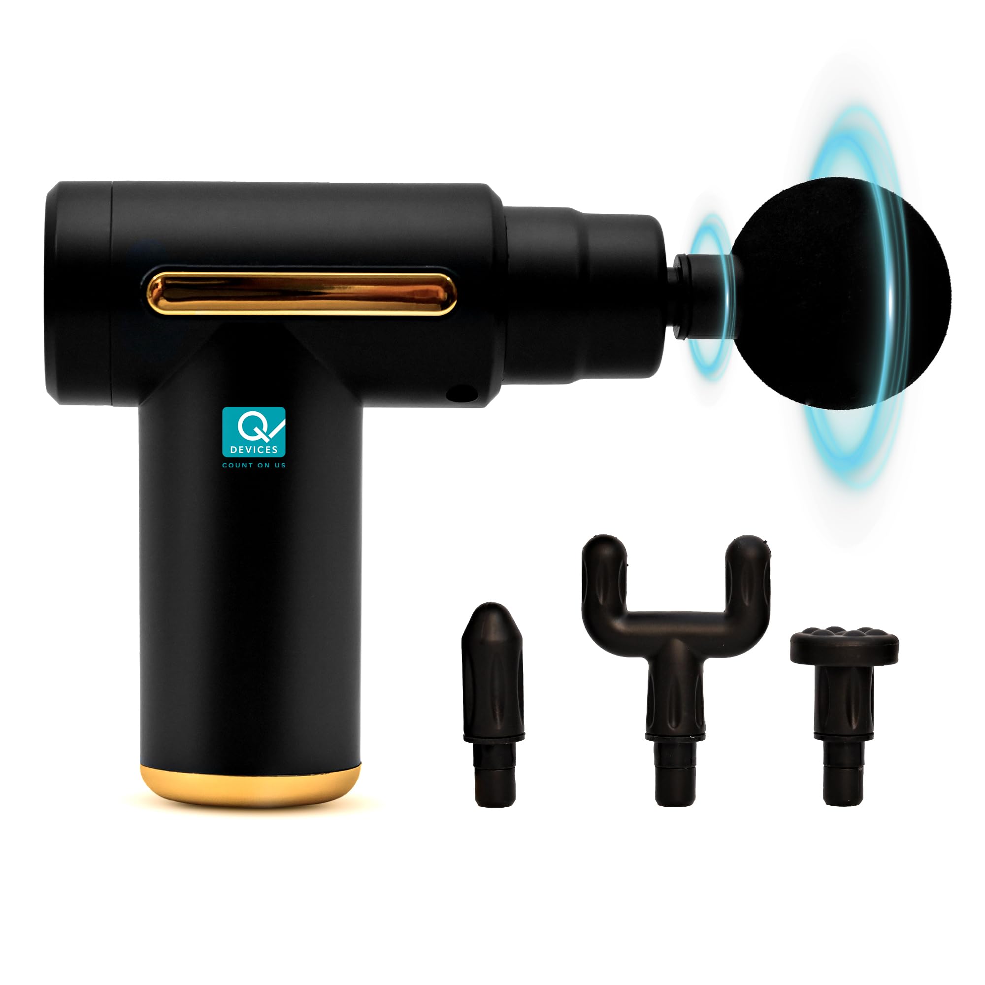Q DEVICES Portable Massage Gun for Full Body, Deep Tissue Massager, Rechargeable Gun Massager, 6 Speed, Includes 4 Massage Heads (B0D1GM6QRT) Amazon Price History, Amazon Price Tracker