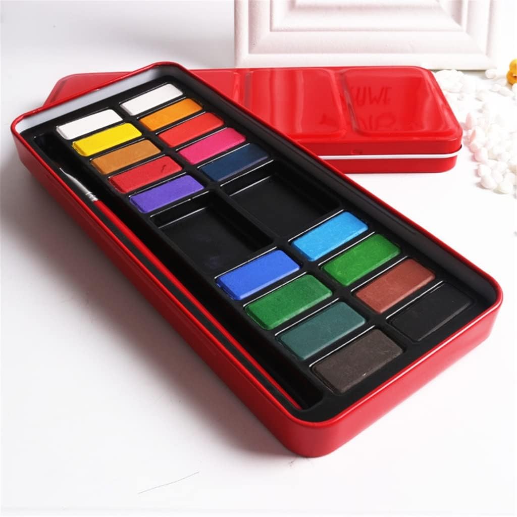 Solid Powder 18/24Solid Watercolor Box Painting Art Professional Supplies(18color)