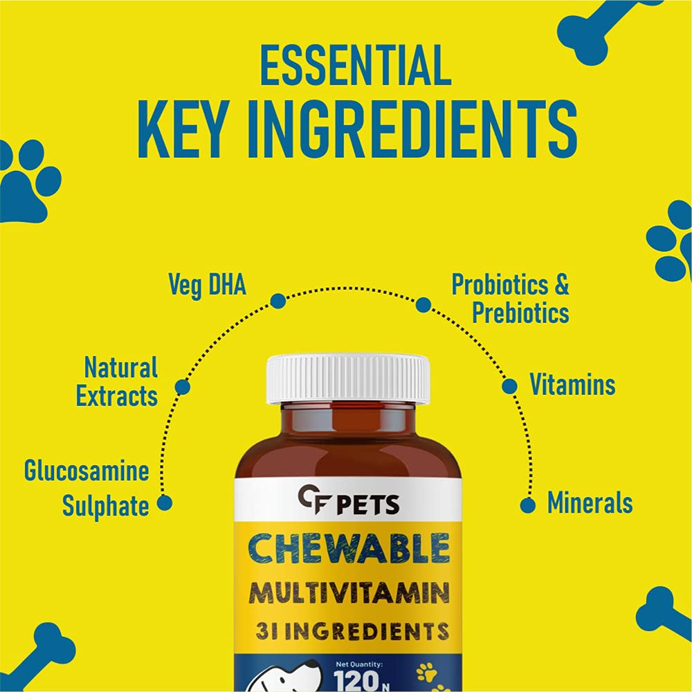 Buy CF Pets Chewable Multivitamin Tablets for Dogs with 23 Essential