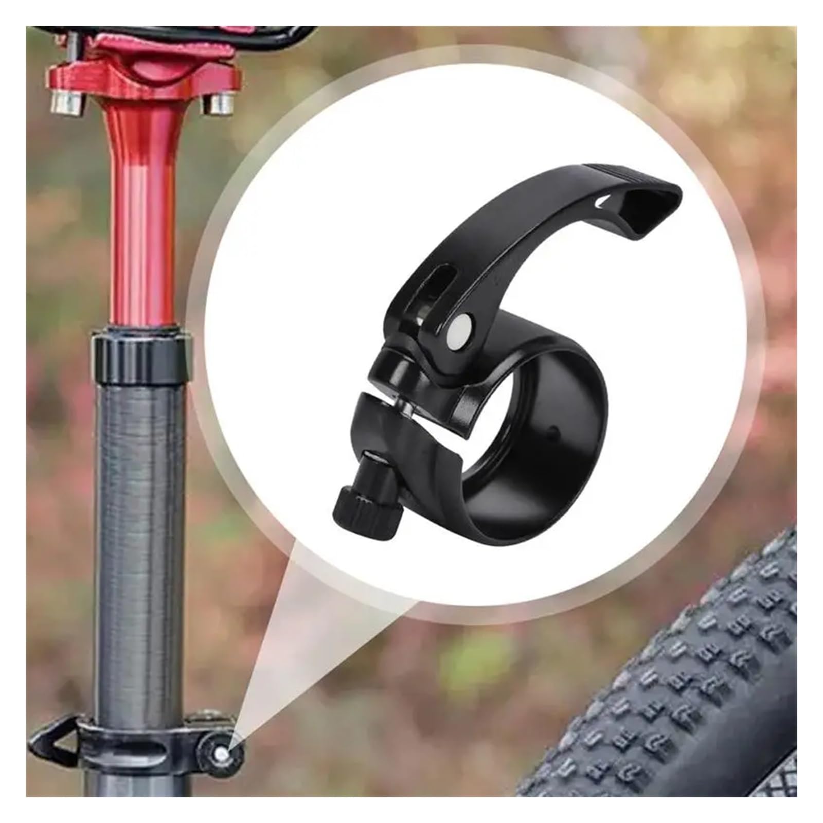 6 abrazaderas de tubo de asiento de liberación rápida adecuadas para bicicletas de carretera para la mayoría de bicicletas (rojo)