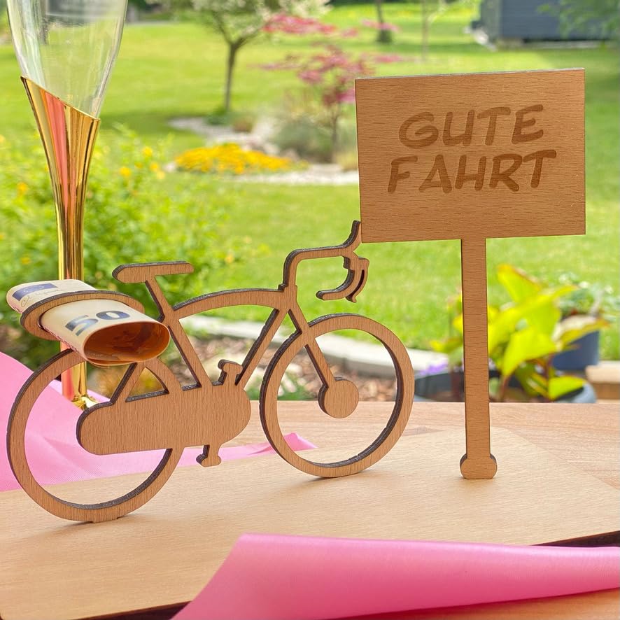 Geldgeschenk voor verjaardag, bruiloft, communie, vormsel, vakantie, jeugdwijding voor mannen en vrouwen, van hout, eenvoudige verpakking, grappig idee om geld cadeau te geven