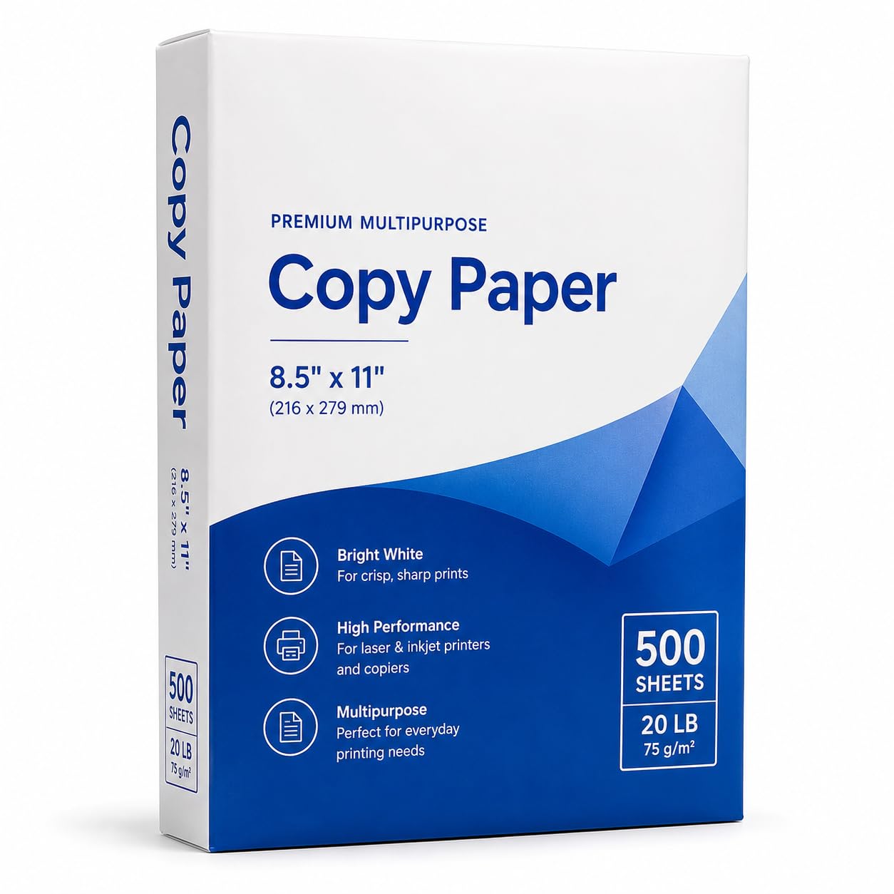Papier de copie multifonction 21,6 x 27,9 cm, format lettre, 9,1 kg, 92