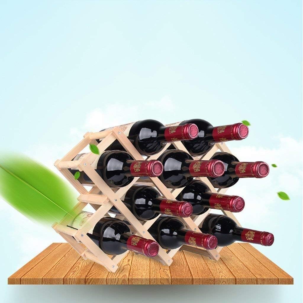 FKwine Racks Wooden Foldable Simple Wine Rack Ornaments Decorations for Kitchens Living Room Storage Rack (Size : 33.517.512.5cm) (48 * 22 * 12.5cm)