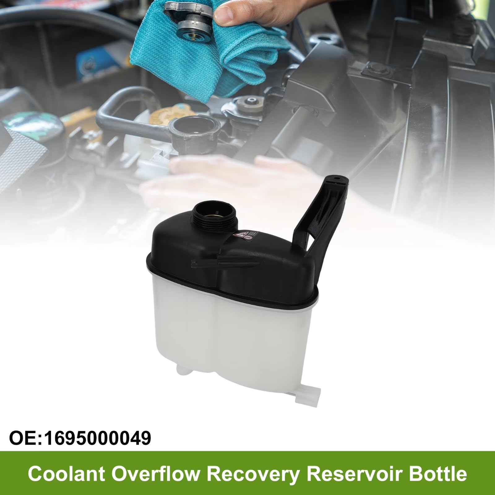 Refrigerante Depósito Compatible con Benz para W169 W245 2004-2012 1695000049 Depósito De Refrigerante Tanque De Expansión De Agua Botella De Recuperación De Refrigerante Resistente Al Calor