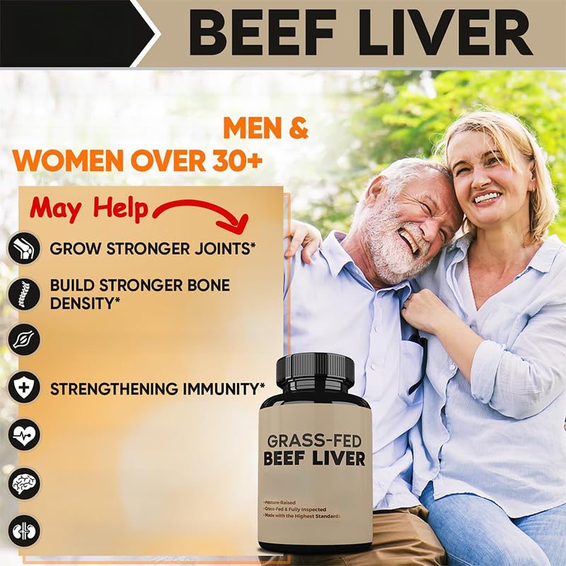 Grass Fed Desiccated Beef Liver - No Hormones, GMO and Gluten Free, Pasture-Raised, Free Range Beef 1PCS