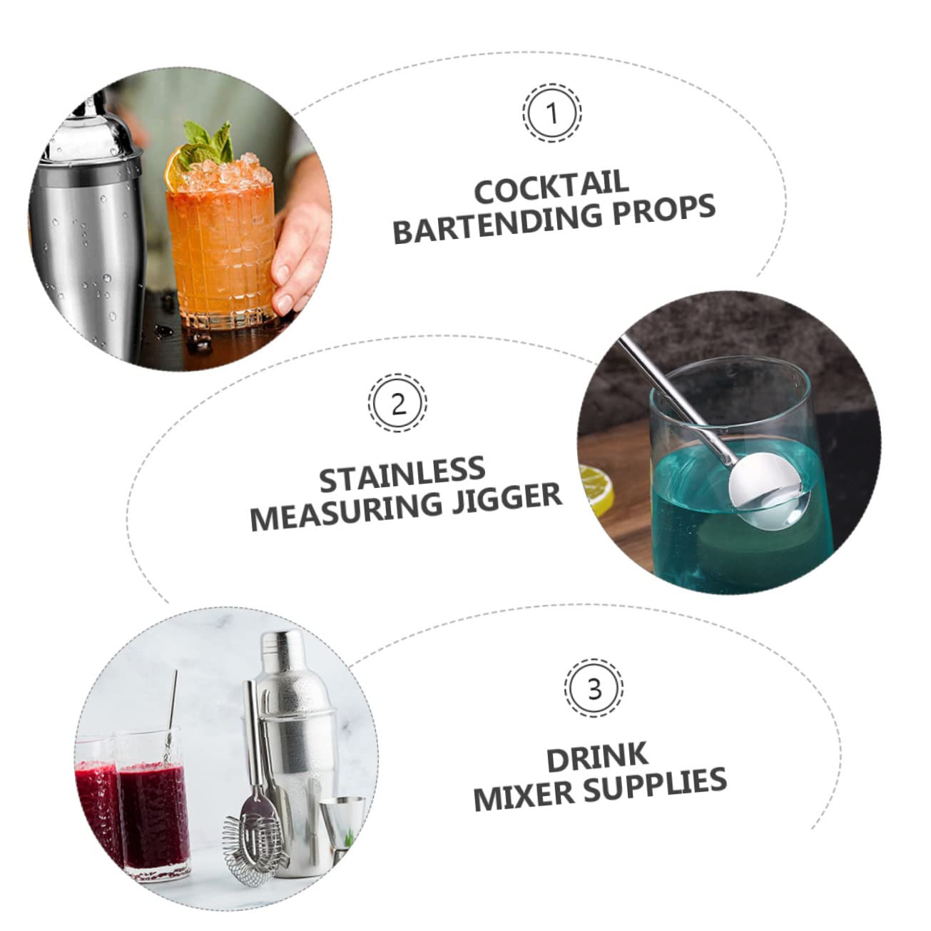 5piezas Coctelera De Acero Inoxidable Accesorios para Coctelería Medidor De Profesional Suministros para Bebidas para Barra para Bebidas