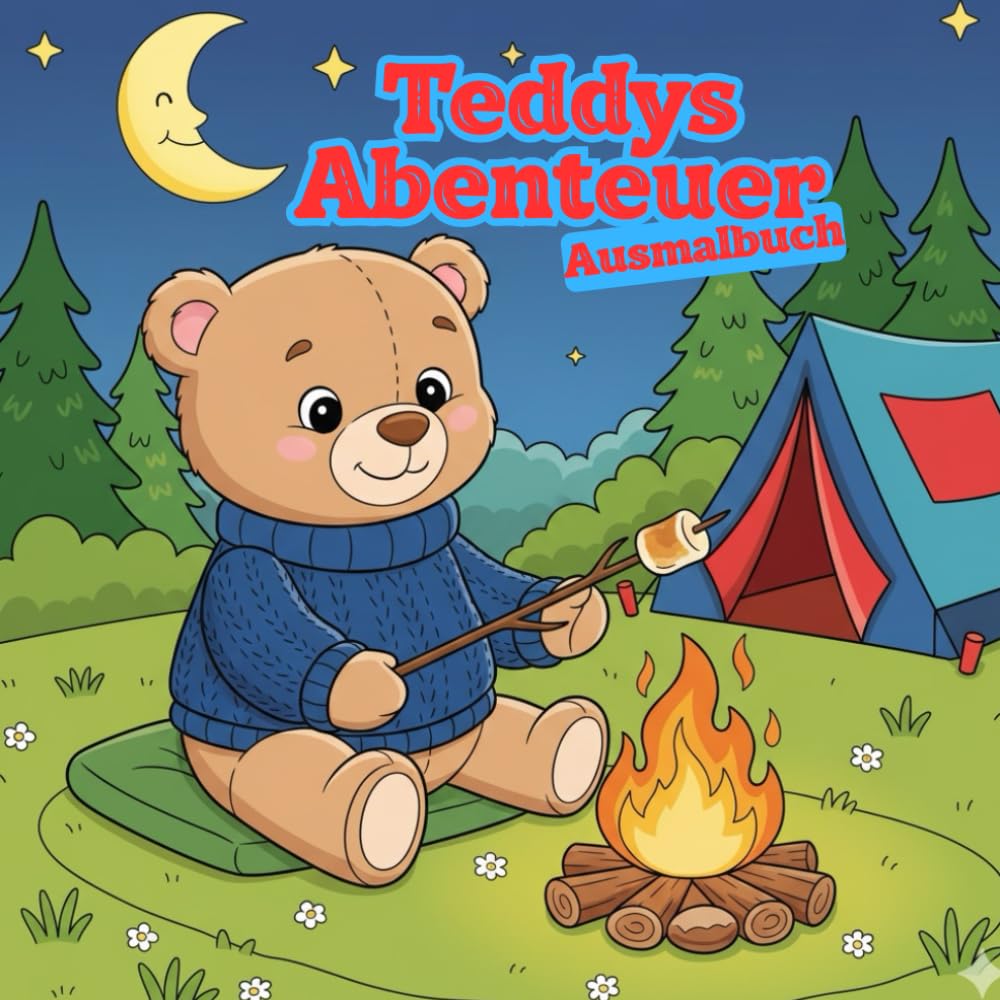 Teddys Abenteuer Ausmalbuch: 30 süße Ausmalbilder für Kinder ab 4 Jahre – Malspaß mit niedlichen Teddybären