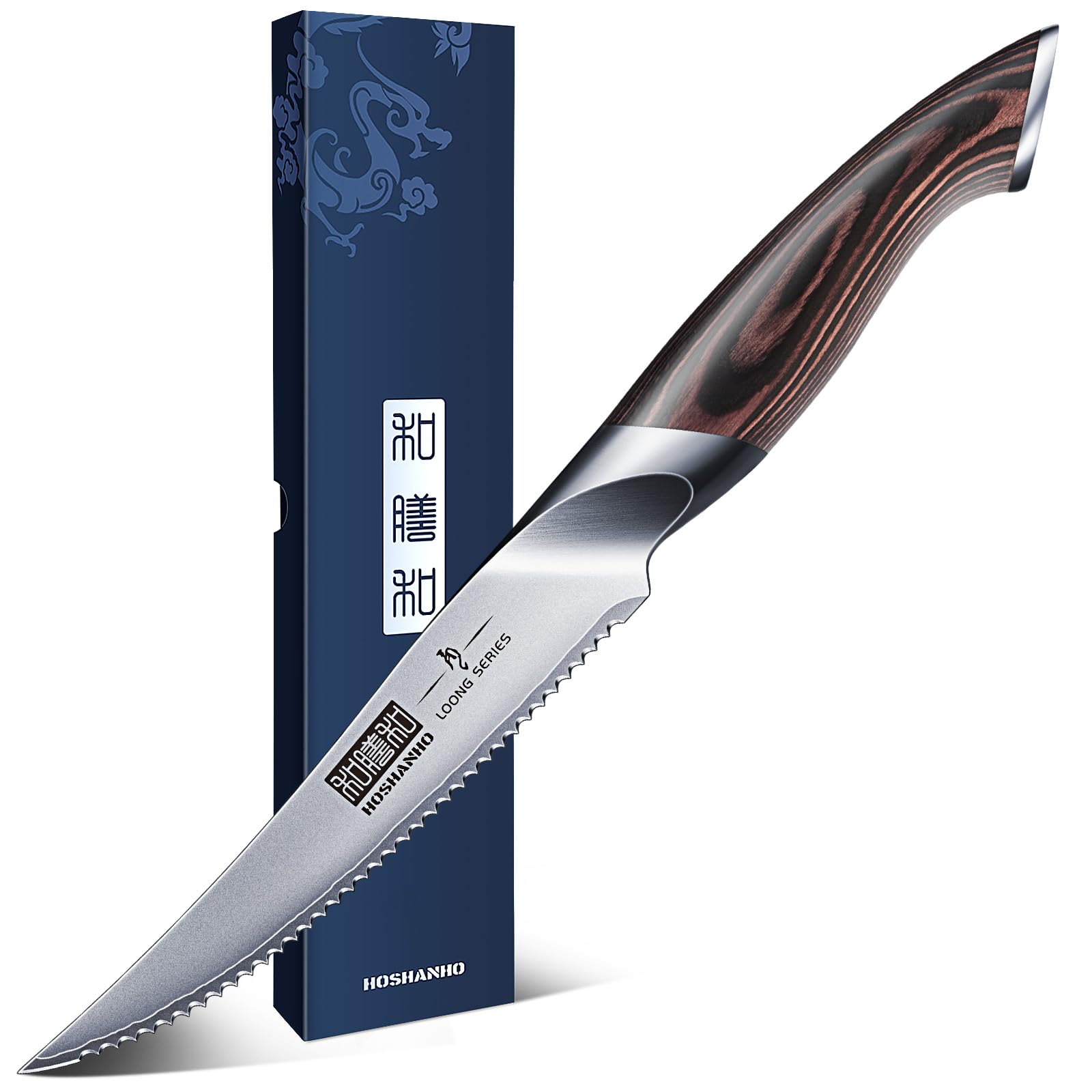 HOSHANHO 5 inch Tomato Knife Ultra Sharp Japanese High Carbon Stainless Steel Tomato Slicer Knife Professional Kitchen Knife