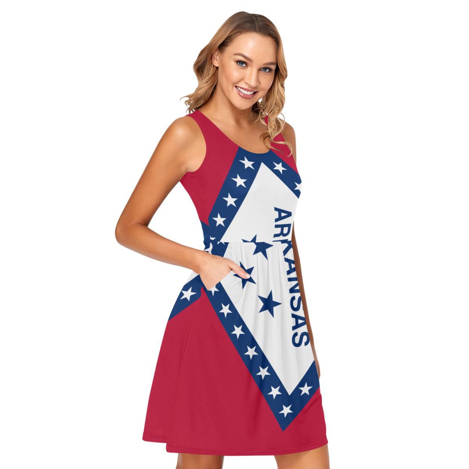 Robe motif drapeau Arkansas légère et décontractée - 8