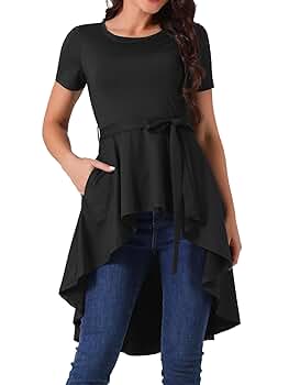 トップス acka asymmetry blouse Seta T Women's High Low Tops Long Sleeve Irregular Hem