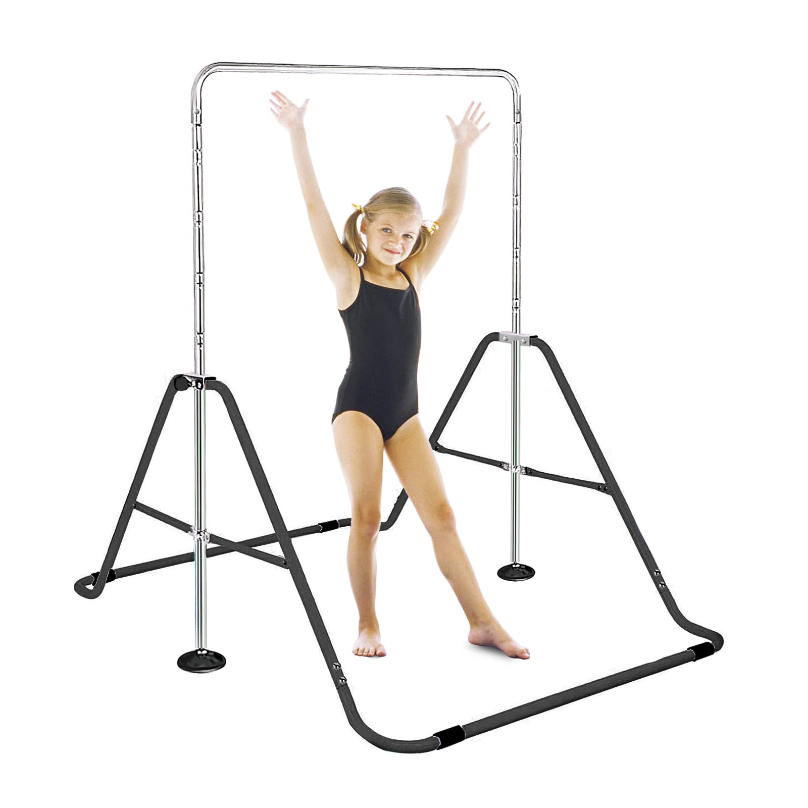 FBSPORT Gymnastics Bar for Kids, Adjustable Height Gymnastic Horizontal Bars,Junior Training Bar