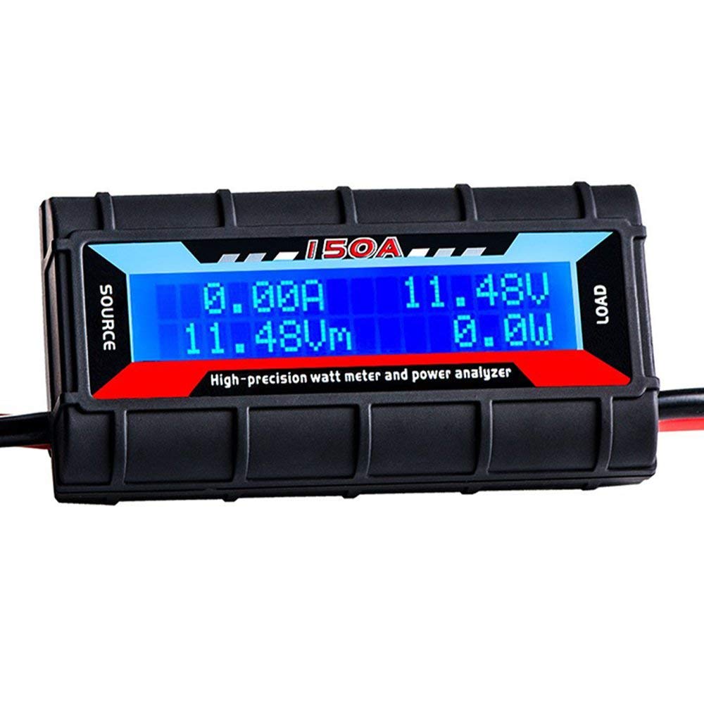 DollaTek High Precision Wattmeter 4,8 V ~ 60 V Spannung 150 A Meter Power Performance Monitor mit LCD-Bildschirm für RC-Batterie Solar Wind Power