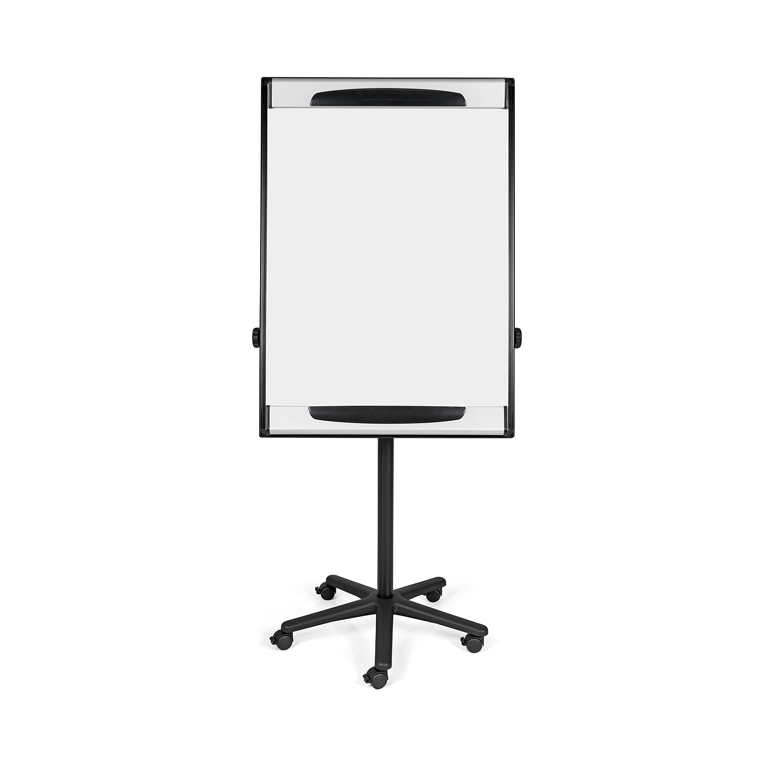 Bi-Office Design Pizarra Magnética con caballete móvil, marco negro, con brazos extensibles, 70 x 100 cm, para rotafolios