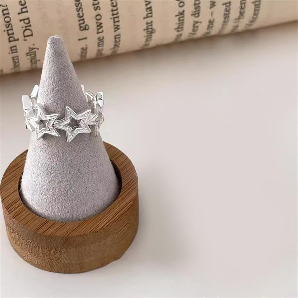 Elegant Star Wrap Open Ring For Women Cute Dainty Eternity Promise Love Lucky Star Adjustable Stacking Statement Finger Band Rings Enegagement Wedding Jewelry Gifts For Daughter Niece Birthday - Image 4