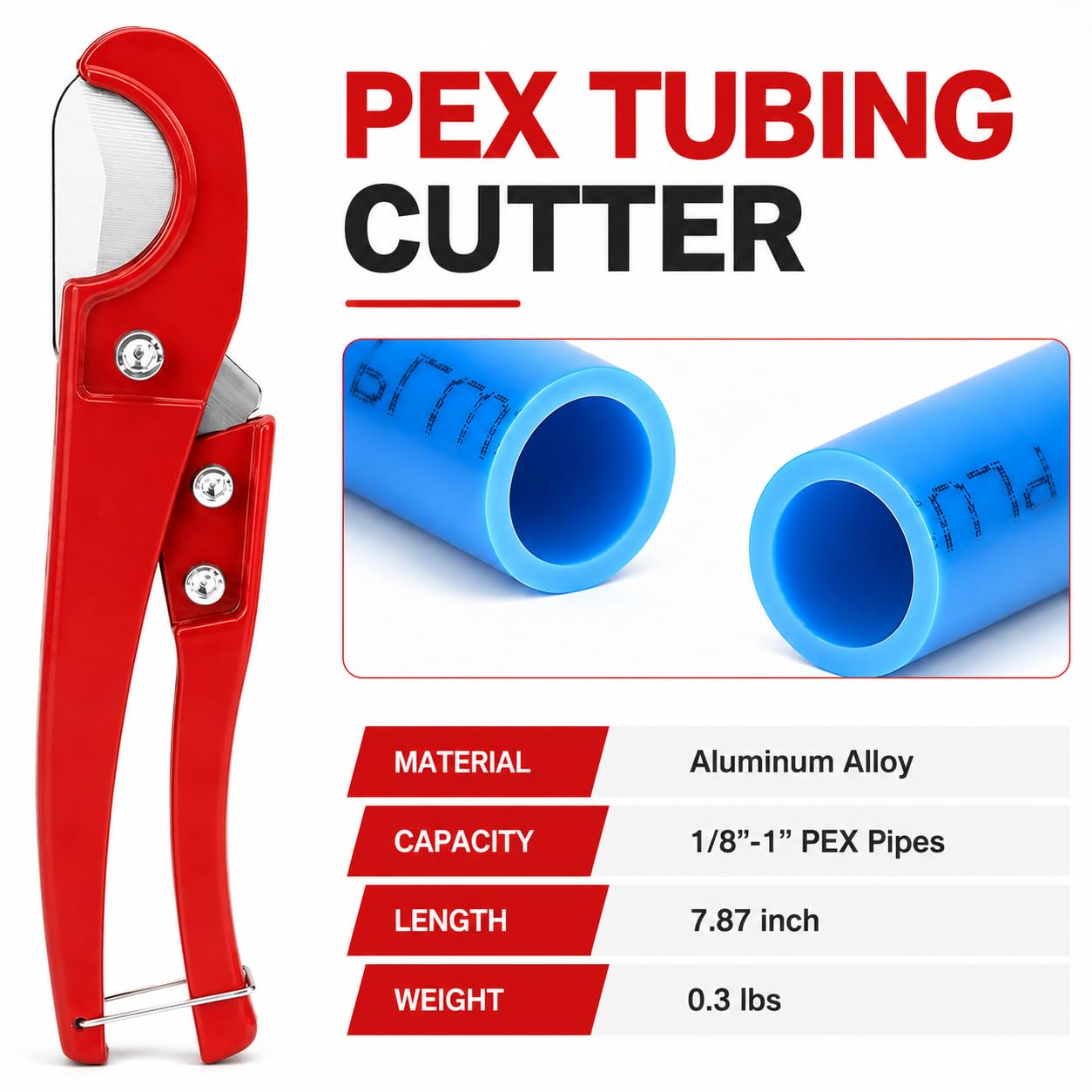 KF CPTEC PEX - Herramienta de crimpado para PEX-B, crimpadora de tubos de acero forjado resistente con cortador de tubos, para anillos de crimpado de cobre de 1/2 pulgada y 3/4 pulgadas, incluye