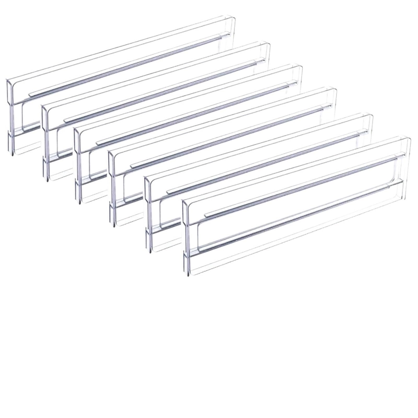 CIGPKLO Drawer Dividers 4Pcs Transparent Drawer Dividers Adjustable Expandable For Clothes Utensils Cosmetics Office Storage
