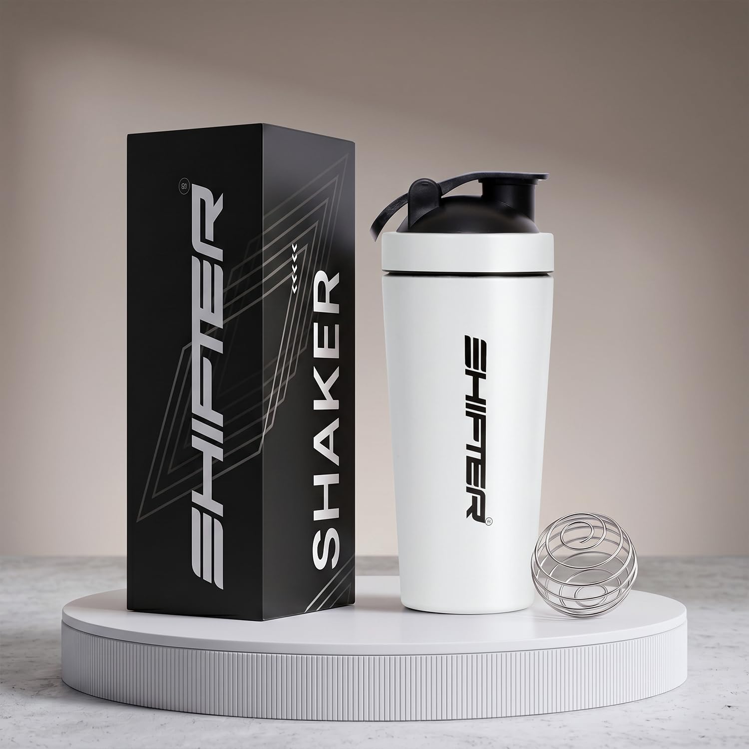 Shifter Stainless Steel Gym Shaker Bottle 750ml | Protein Shaker with Mixer Ball | Leakproof Metal Blender Bottle| Gym, Fitness, Workout, Sports Water Bottle for Men & Women (WHITE)-image-18