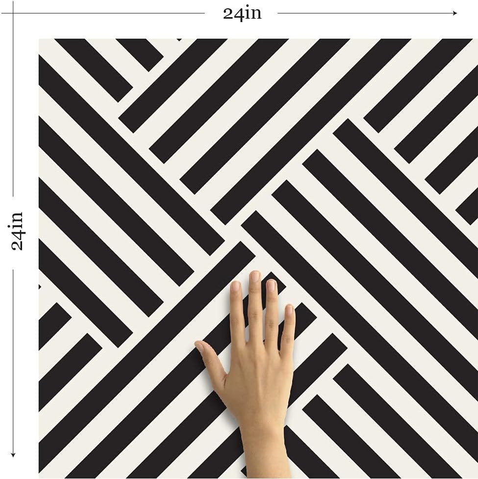 Walls By Me Peel and Stick Black and White Cross Removable Wallpaper 5497-2ft x 4ft (61x122cm)